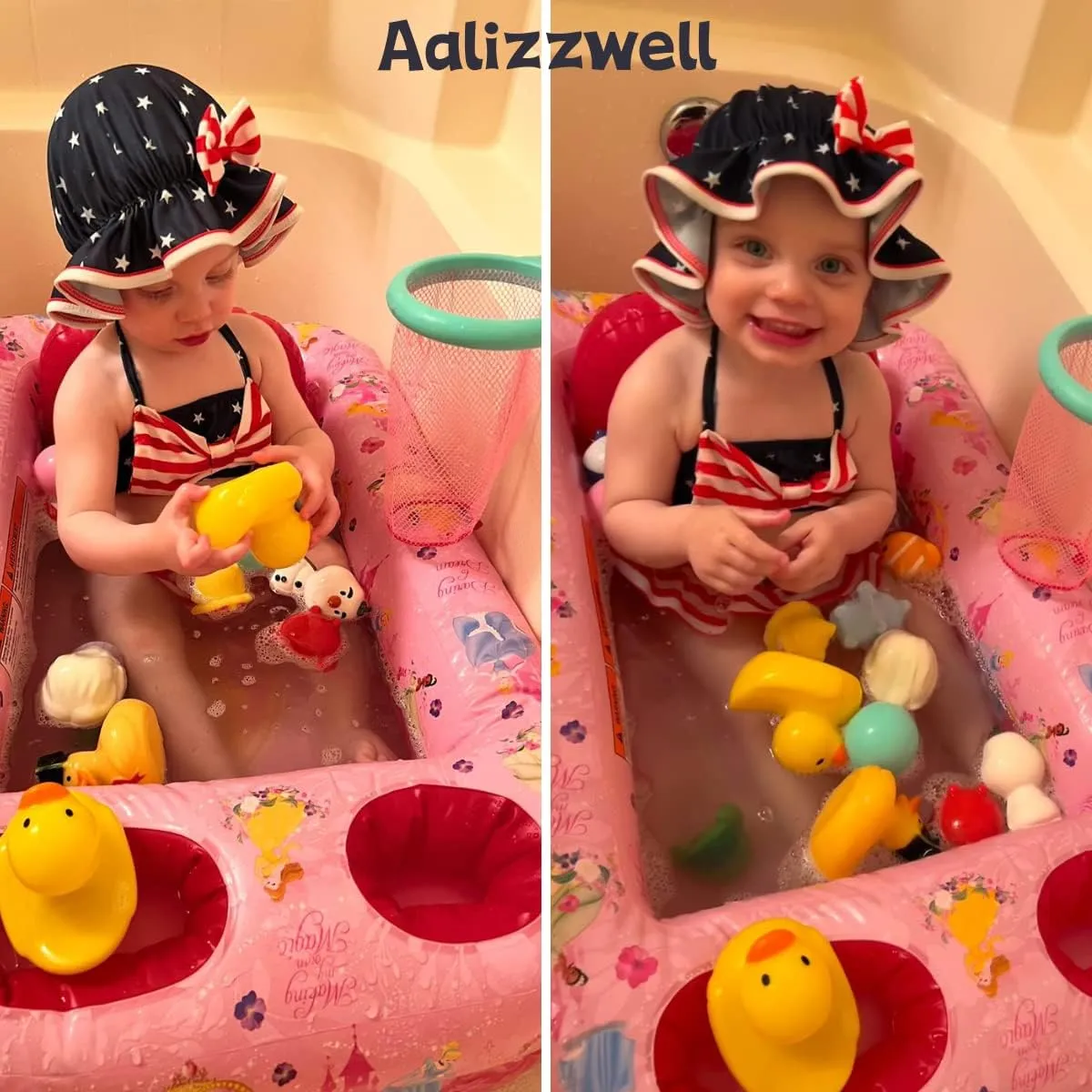 Aalizzwell Baby Girl 2-Piece Bikini Swimsuit with Hat