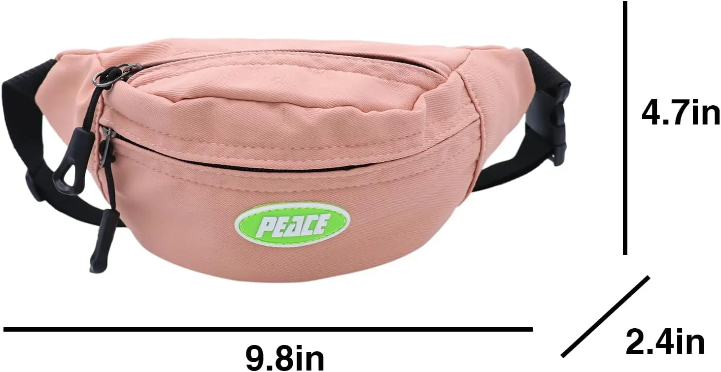 ANKOMINA Little Boys Fanny Pack Kids Small Zipper Waist Pack Belt Bag Pack Pouch with Adjustable Strap for Toddler Children Sport,Running,Hkining,Camping