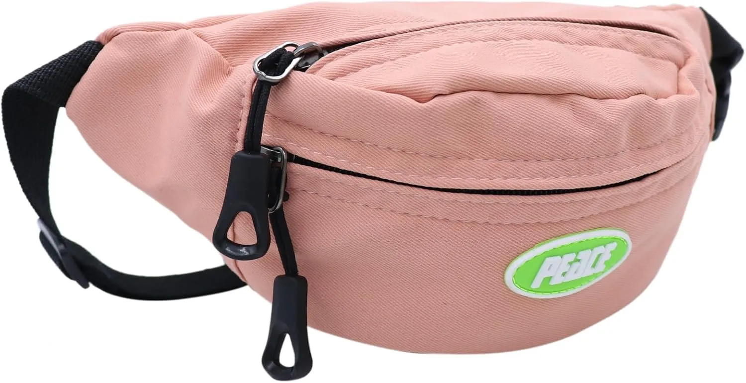 ANKOMINA Little Boys Fanny Pack Kids Small Zipper Waist Pack Belt Bag Pack Pouch with Adjustable Strap for Toddler Children Sport,Running,Hkining,Camping