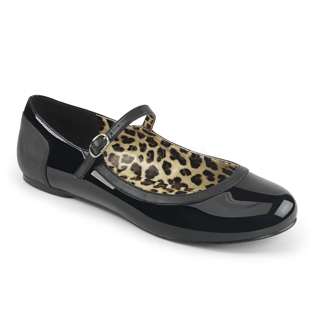 Anna Ballet Plus Size Cheetah Pattern Black PA Flats