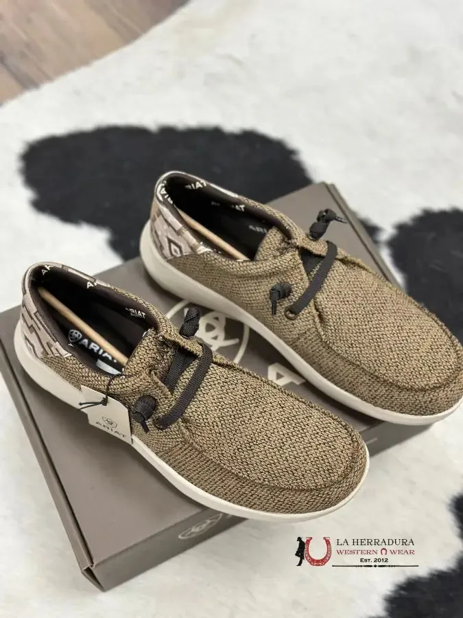 ARIAT MENS HILO STRETCH LACE HEATHERED SAND / BROWN AZTEC- 2506