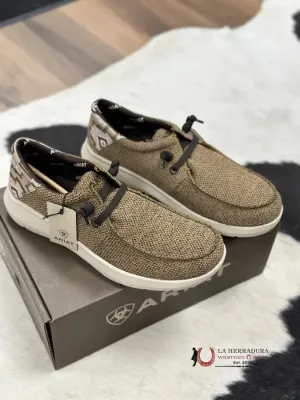 ARIAT MENS HILO STRETCH LACE HEATHERED SAND / BROWN AZTEC- 2506