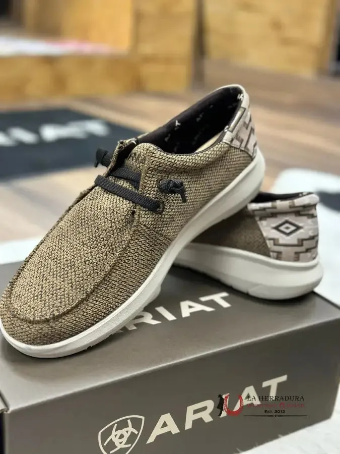 ARIAT MENS HILO STRETCH LACE HEATHERED SAND / BROWN AZTEC- 2506
