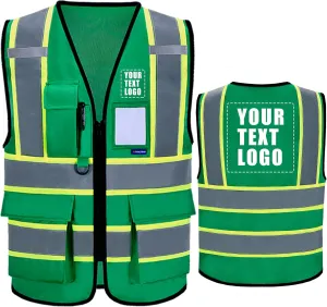 AYKRM Custom Logo Personalised Printed High Visibility Reflective 2 two tone work construction Safety Vest