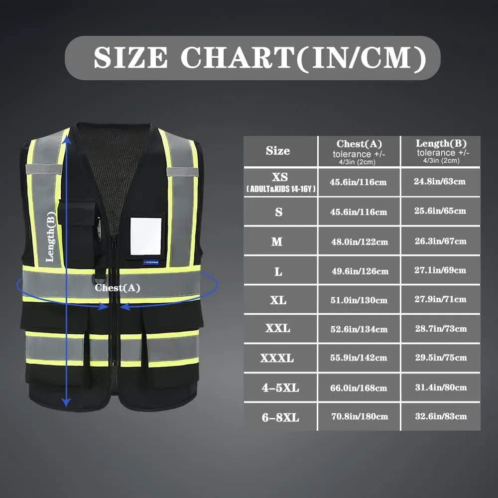 AYKRM Custom Logo Personalised Printed High Visibility Reflective 2 two tone work construction Safety Vest