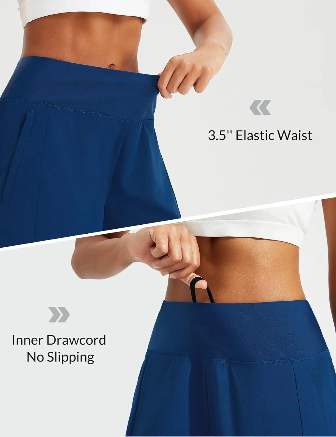 baleaf Women's 5" Swim Shorts High Waisted Quick Dry Swimming Bottom Boxer Liner Board Beach Shorts with Zipper Pockets
