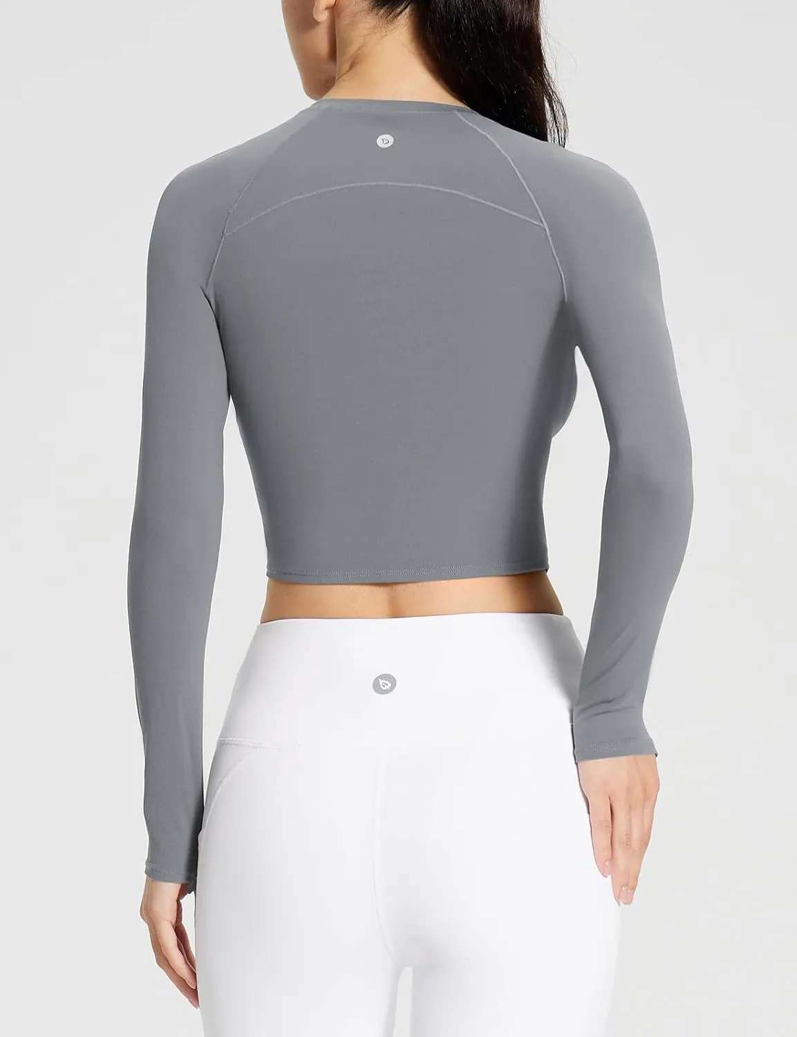 baleaf Womens Long Sleeve Workout Tops Athletic Crop Top Running Slim Fit Gym Yoga Shirts