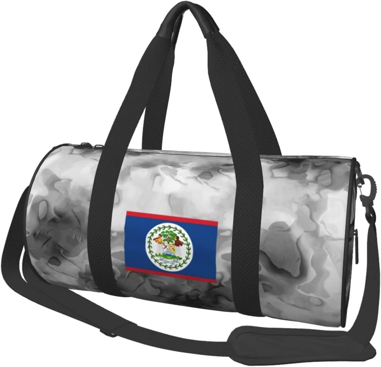 Belize-Flags-of-countries-emblem- Convertible Garment Bag with Shoulder Strap, Carry on Garment Duffel Bag for Men Women - Rolling Foldable for Travel Luggage Bags (Black)