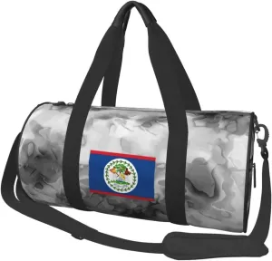 Belize-Flags-of-countries-emblem- Convertible Garment Bag with Shoulder Strap, Carry on Garment Duffel Bag for Men Women - Rolling Foldable for Travel Luggage Bags (Black)