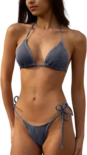 Bikini Sets Women Thongs Cheeky Two Piece Swimsuit Sexy Swimwear Triangle Cute Bathing Suit String