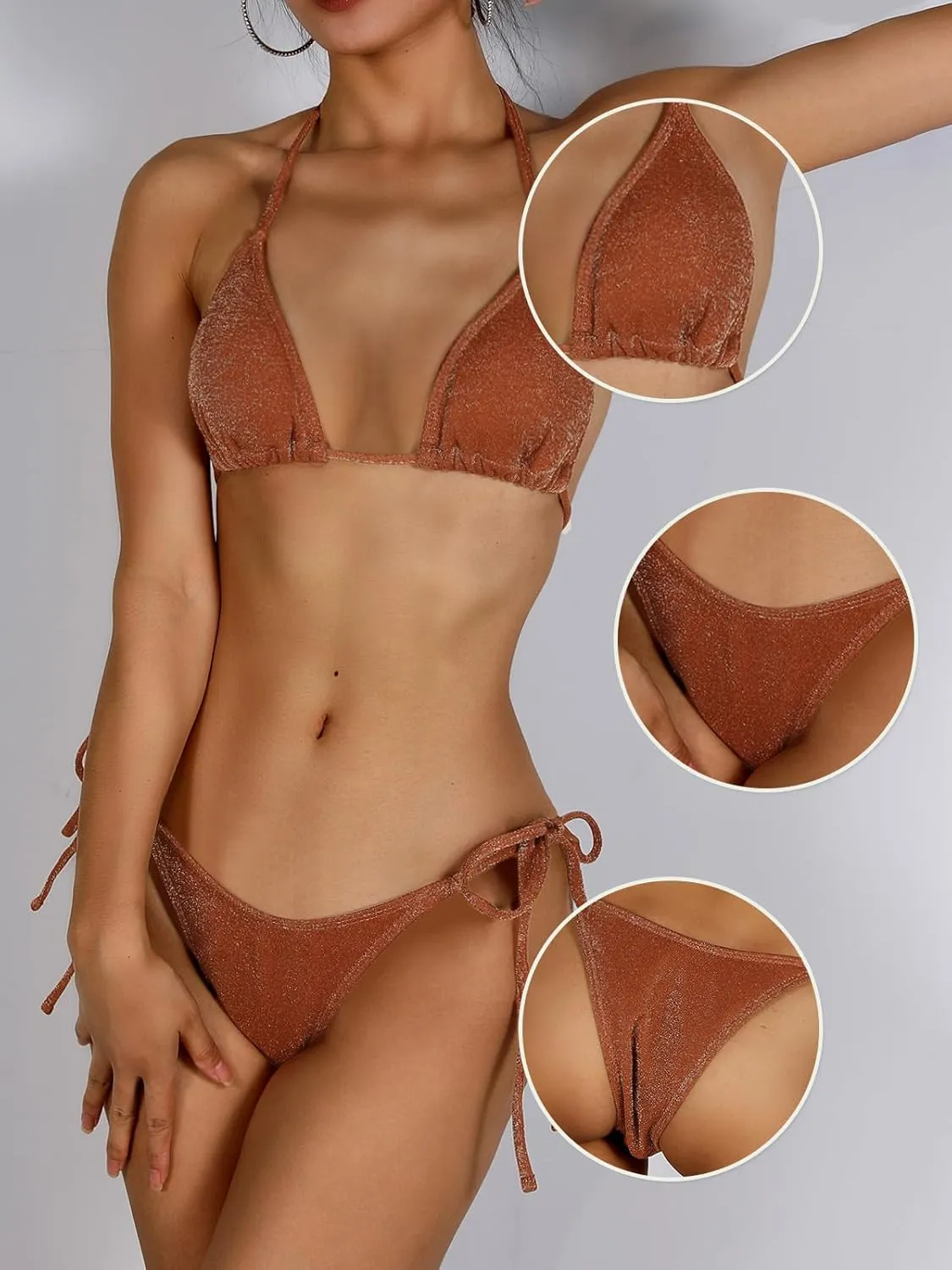 Bikini Sets Women Thongs Cheeky Two Piece Swimsuit Sexy Swimwear Triangle Cute Bathing Suit String