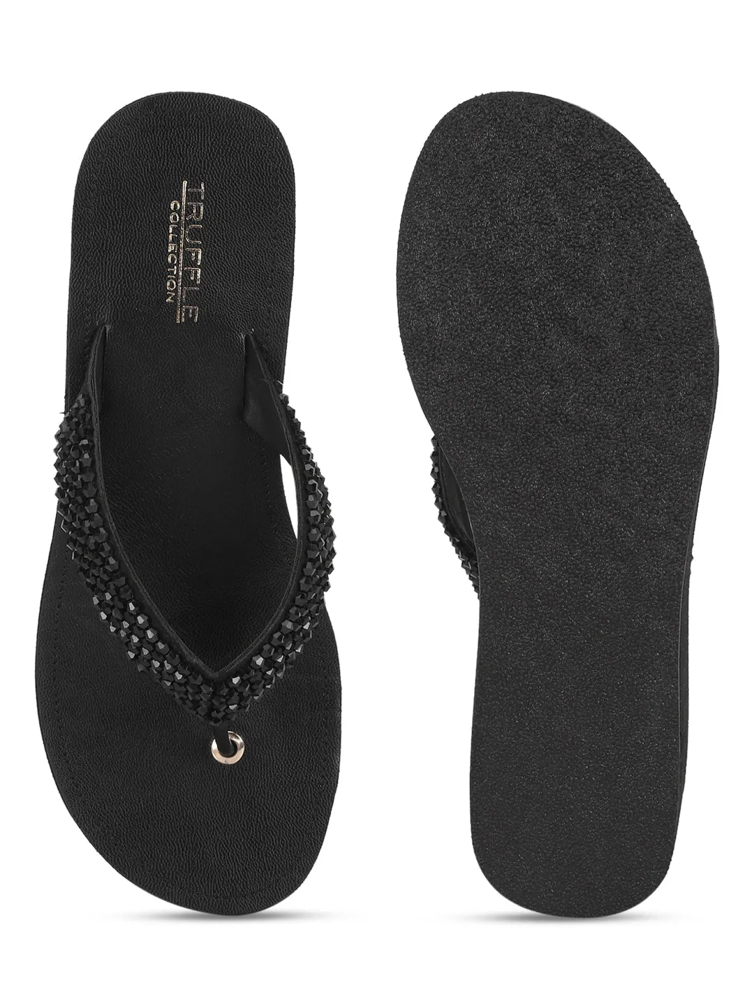 Black PU Slip-On Wedges (TC-MSI-474-BLK)