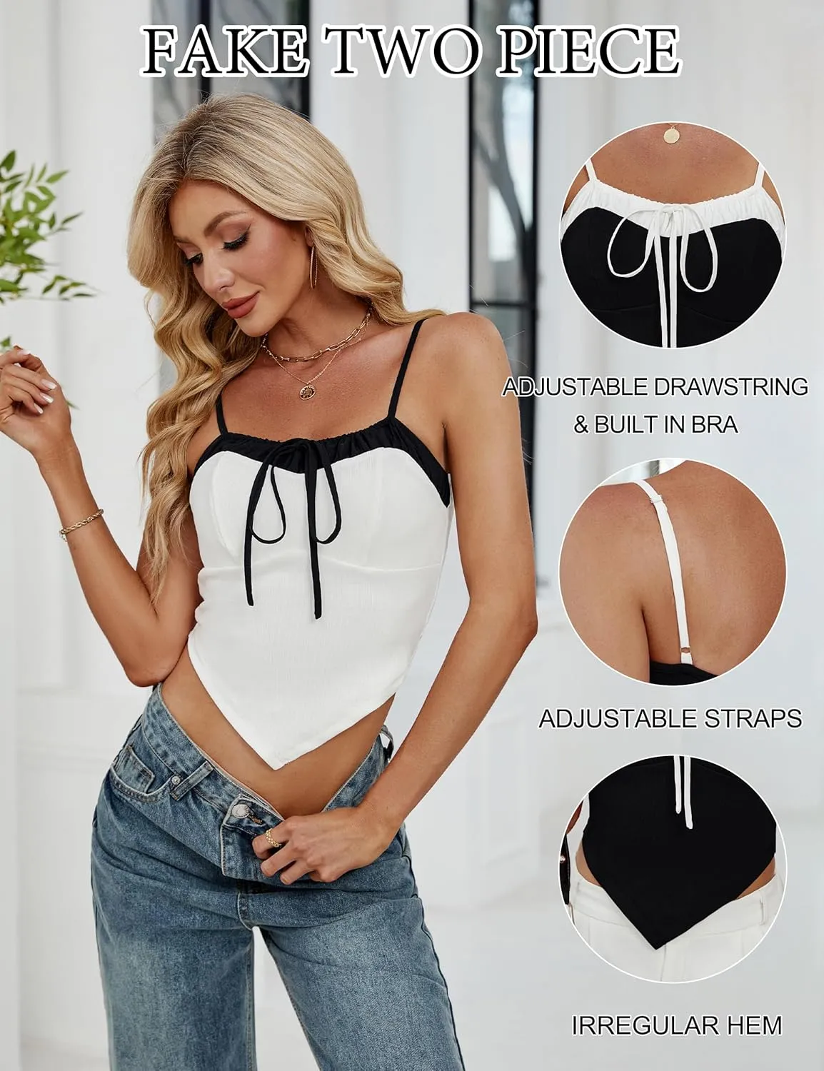 Blooming Jelly Womens Summer Crop Tank Tops Sexy Going Out Outfits 2025 Sleeveless Shirt Y2k Camisole Fashion Clothes