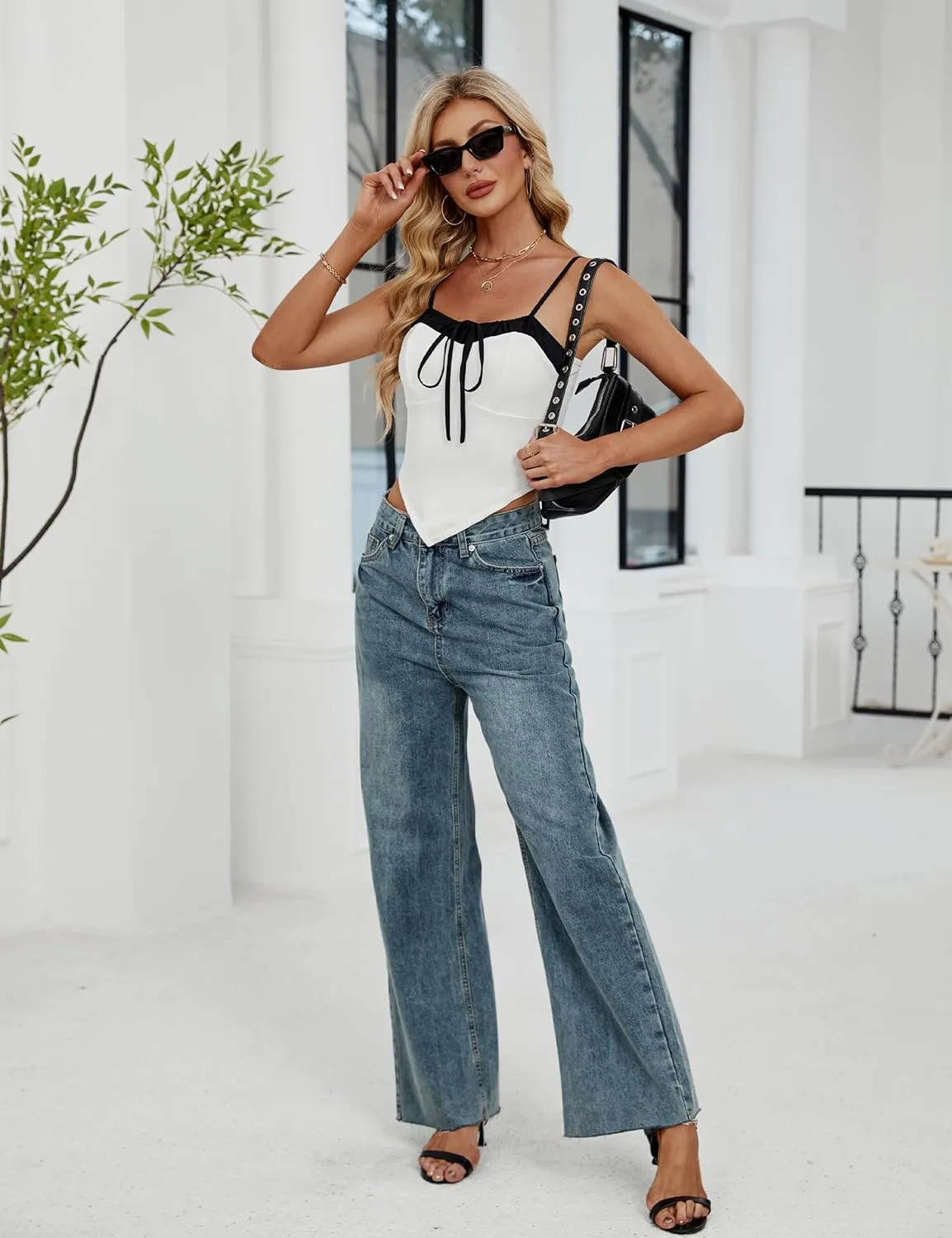 Blooming Jelly Womens Summer Crop Tank Tops Sexy Going Out Outfits 2025 Sleeveless Shirt Y2k Camisole Fashion Clothes