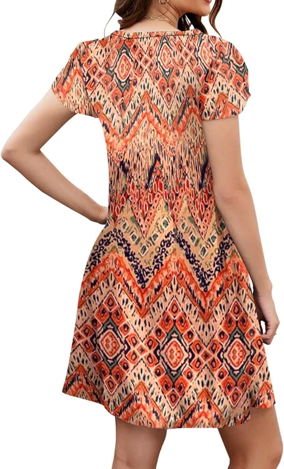 Bluetime Summer Dresses for Women 2025 Beach Boho Sundress Short Sleeve Pockets Loose Casual Tshirt Dress