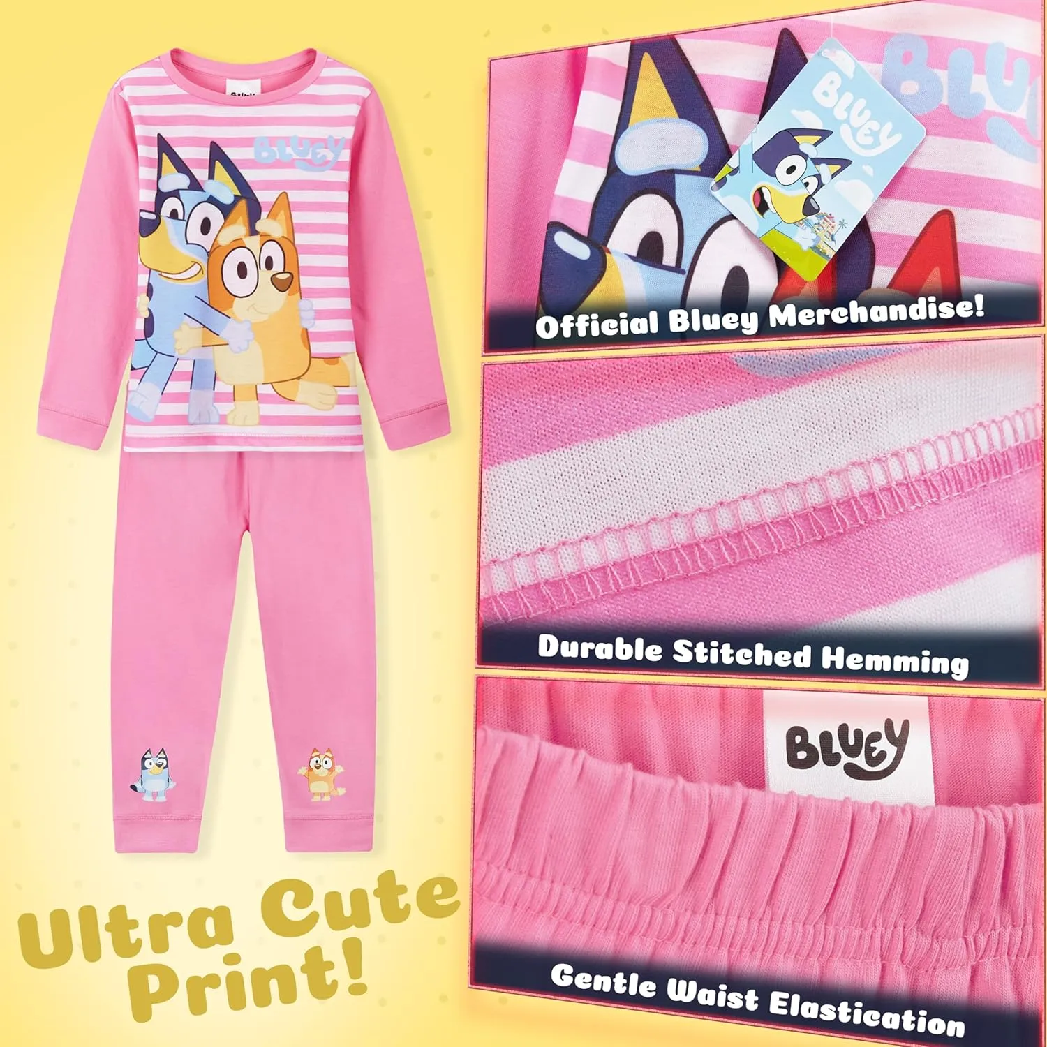Bluey Pajamas for Girls Toddlers Long PJs Set Lounge Set Comfy Sleepwear