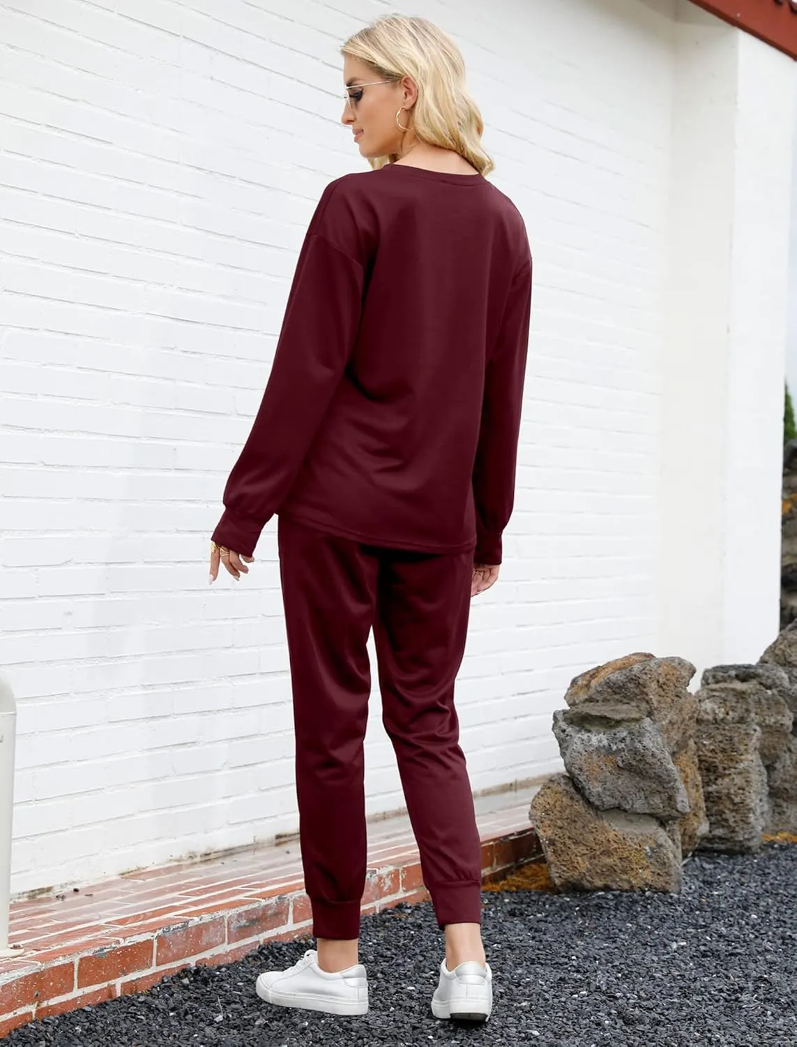 Bofell Lounge Sets for Women Two Piece Travel Outfits Sweatsuits 2 Piece Fashion 2024 Trendy Pajamas