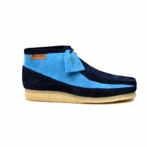 British Walkers Walker 100 Wallabee Boots Men's Navy and Sky Blue Suede