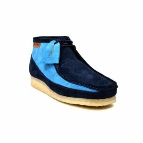 British Walkers Walker 100 Wallabee Boots Men's Navy and Sky Blue Suede
