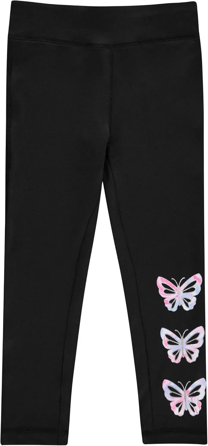 BTween Girls 4 Pack Leggings Set, Exercise, Sports Tights with Wide Waistband for Girls