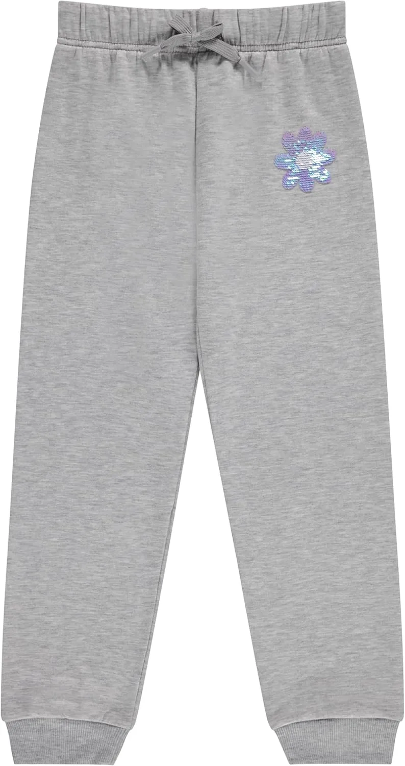 BTween Kids Girl's Fashion Stretch Waist Ultra Soft Jogger Pants Set - 3 Pack Bundle