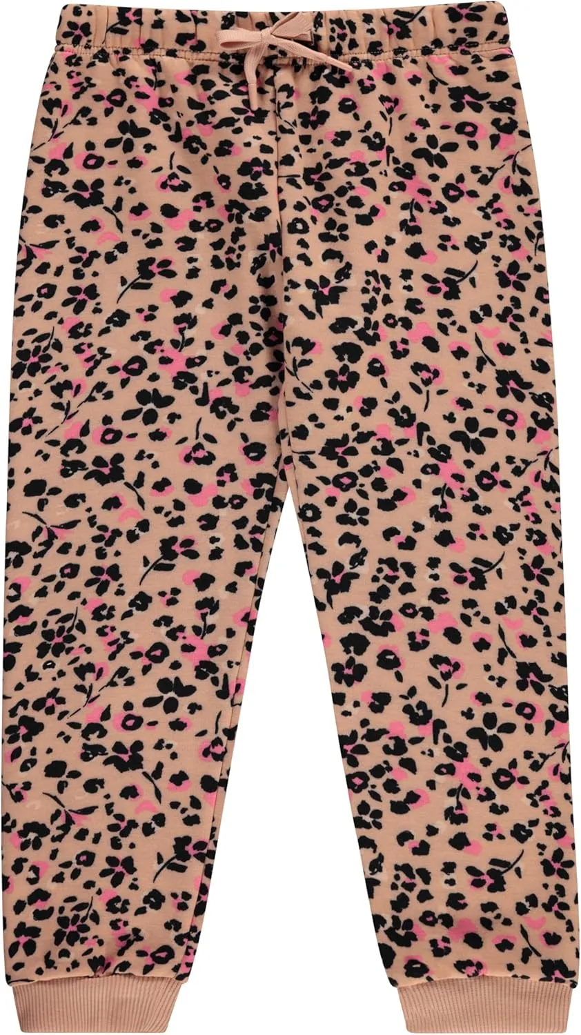 BTween Kids Girl's Fashion Stretch Waist Ultra Soft Jogger Pants Set - 3 Pack Bundle