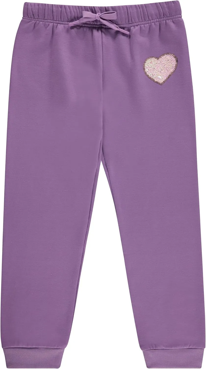 BTween Kids Girl's Fashion Stretch Waist Ultra Soft Jogger Pants Set - 3 Pack Bundle