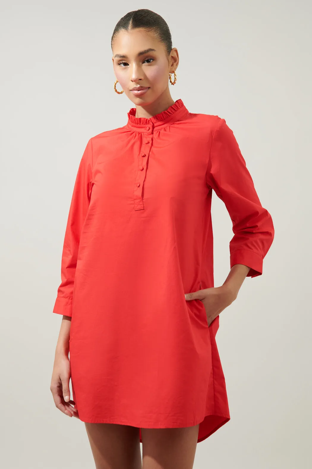 Camden Poplin Collared Shirt Dress