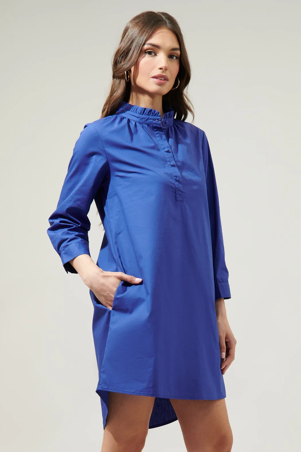 Camden Poplin Collared Shirt Dress