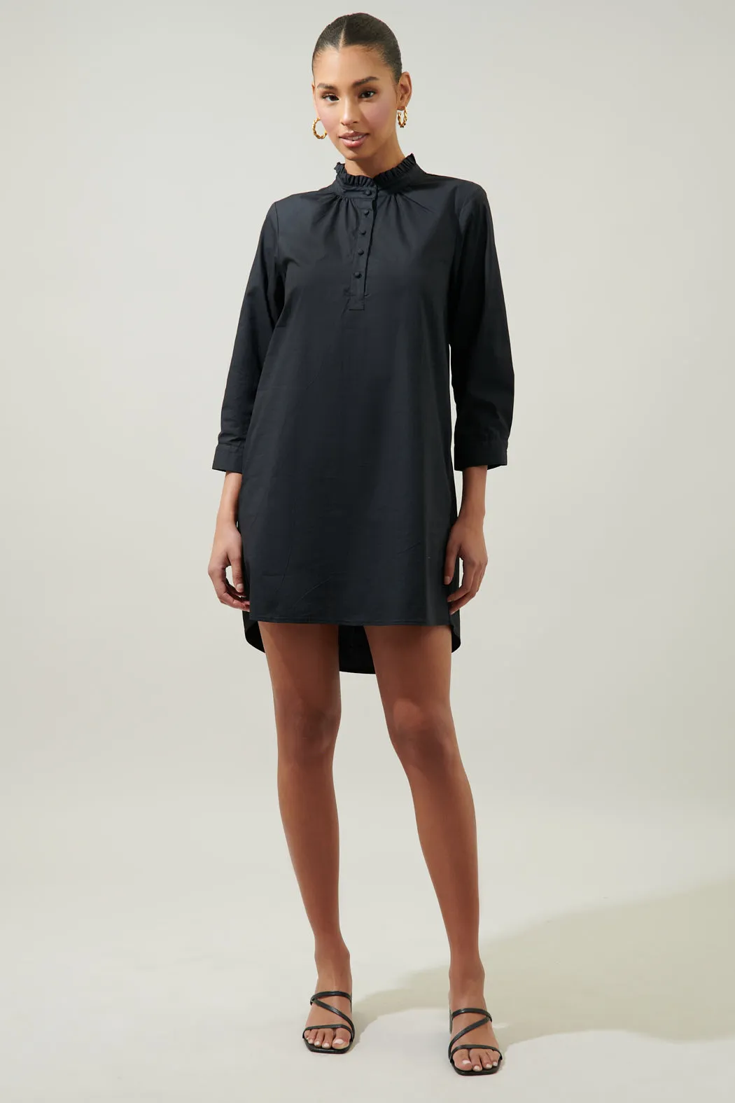Camden Poplin Collared Shirt Dress
