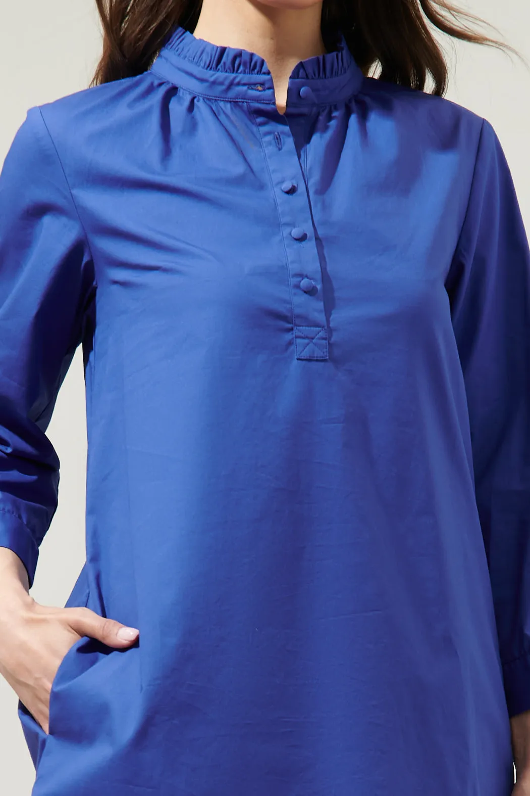 Camden Poplin Collared Shirt Dress