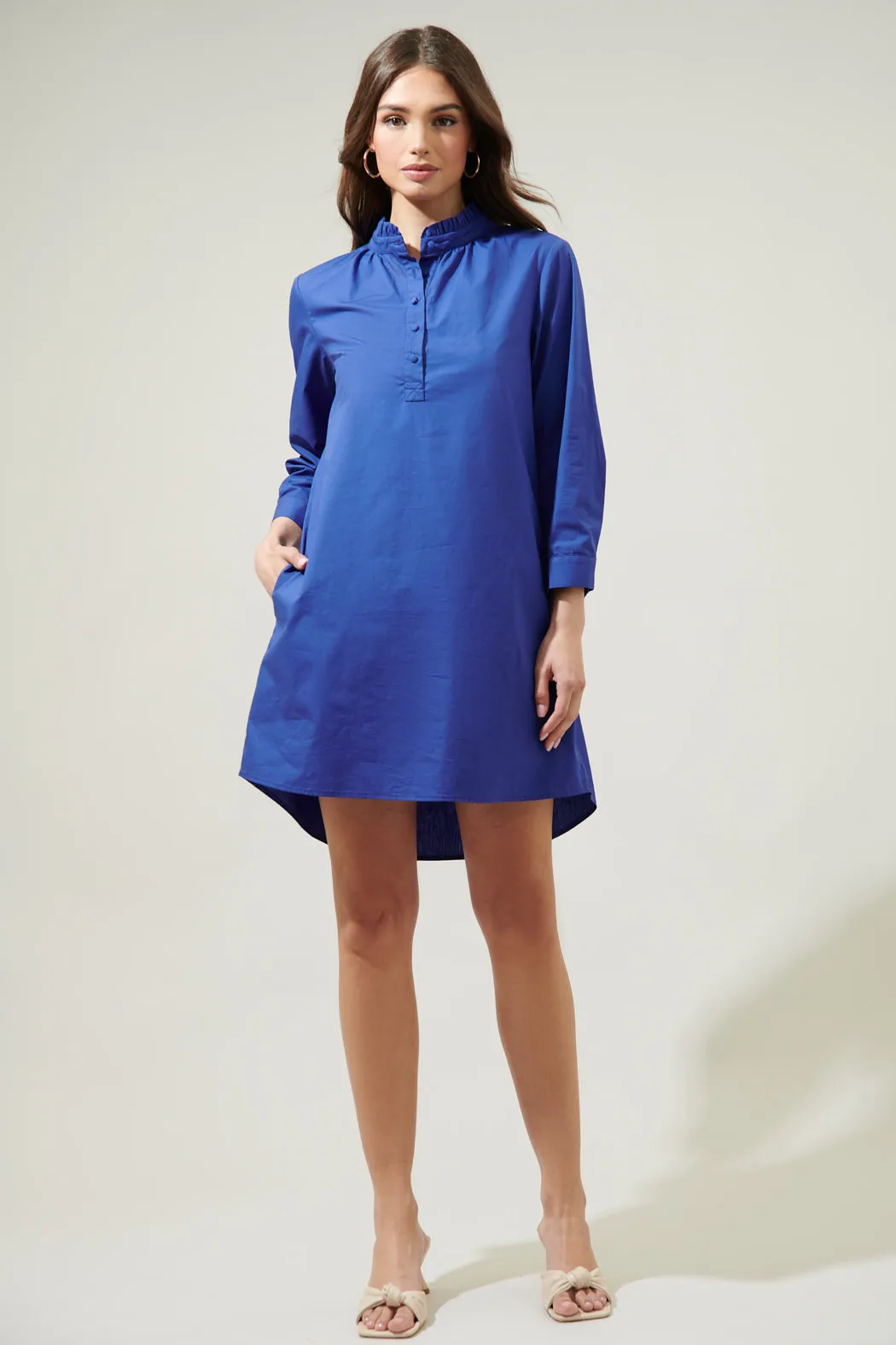 Camden Poplin Collared Shirt Dress