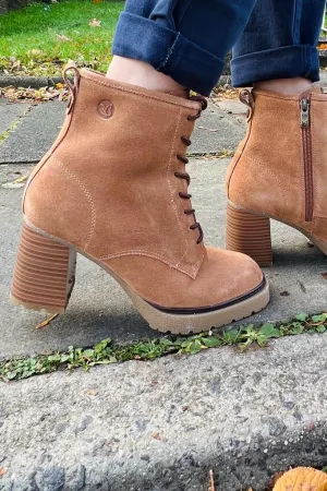Caprice Suede Platform Ankle Boot