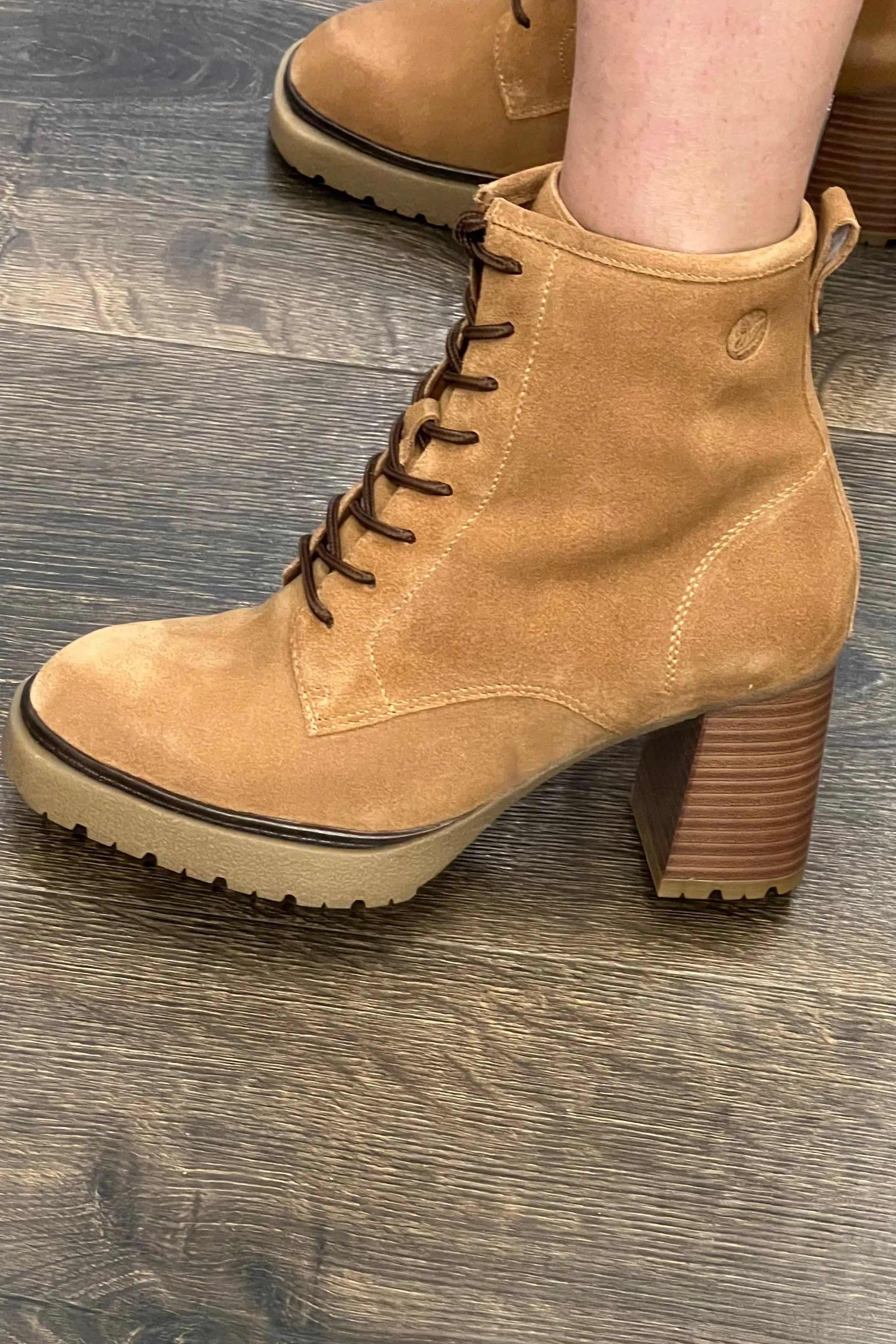 Caprice Suede Platform Ankle Boot