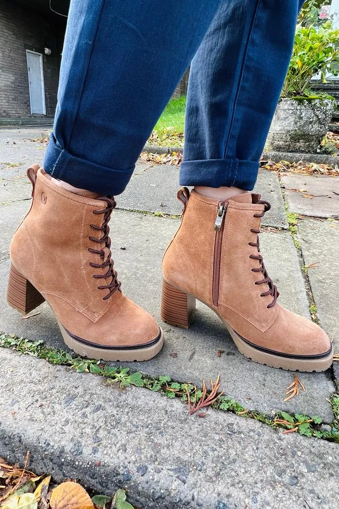 Caprice Suede Platform Ankle Boot