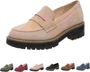 Cathalem Orthoture-Orthopedic Platform Loafers Comfort Orthopedic Shoes Womens Round Toe Walking Shoe Slip on Shoes