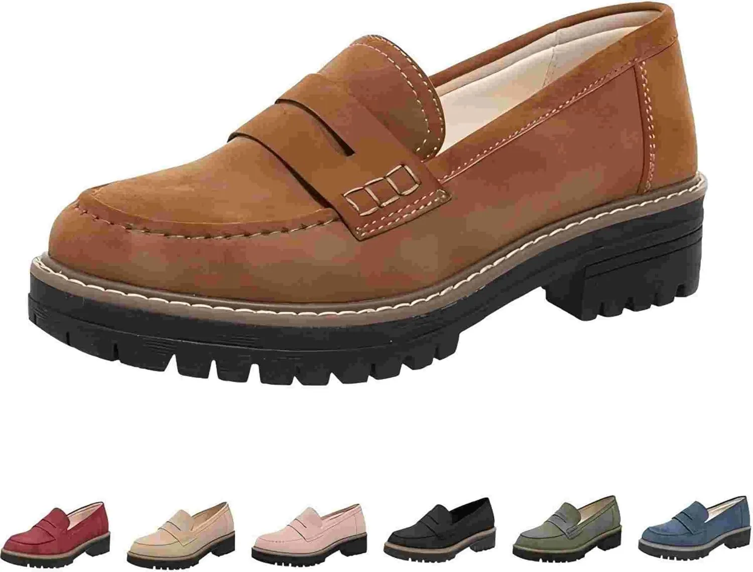 Cathalem Orthoture-Orthopedic Platform Loafers Comfort Orthopedic Shoes Womens Round Toe Walking Shoe Slip on Shoes