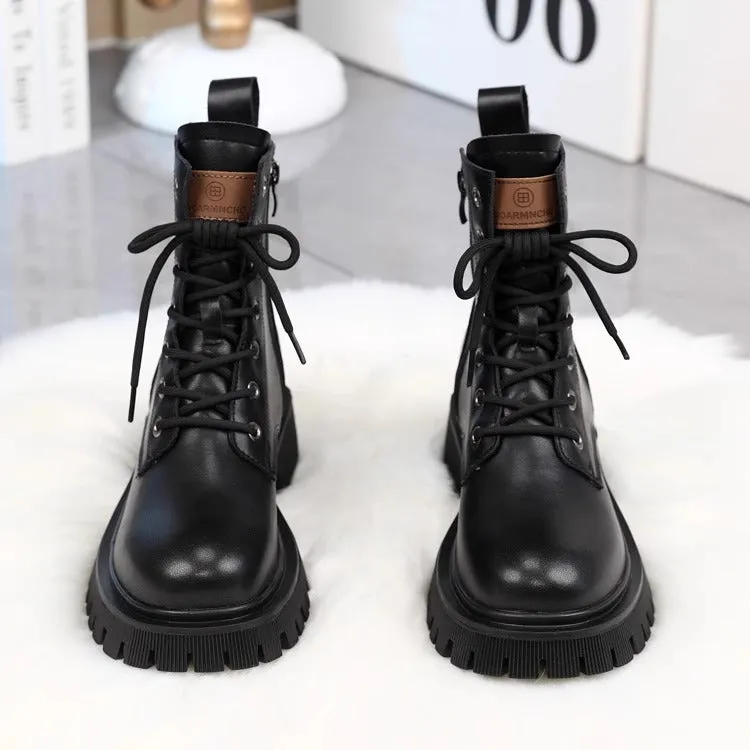 Chic Round-toe Zipped Martens Boots