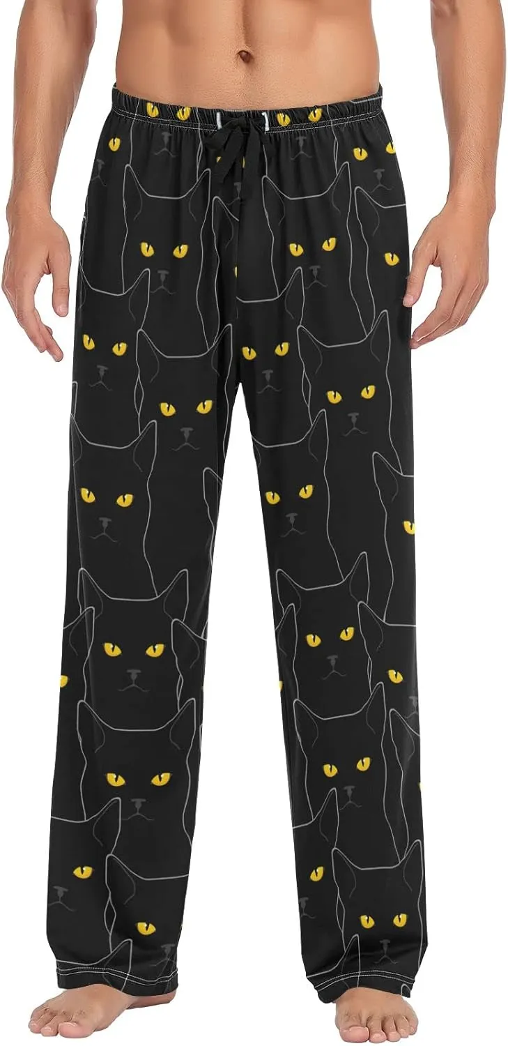 Christmas Men's Pajama Pants Men's Separate Bottoms with Pockets Lightweight Sleep Lounge PJ Bottoms for Men