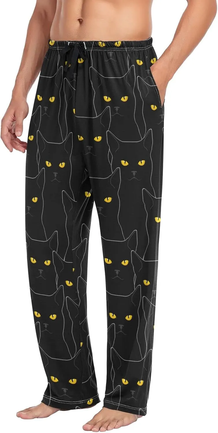 Christmas Men's Pajama Pants Men's Separate Bottoms with Pockets Lightweight Sleep Lounge PJ Bottoms for Men
