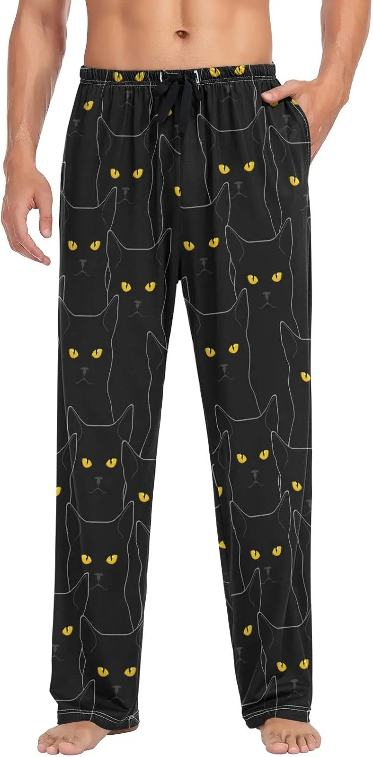 Christmas Men's Pajama Pants Men's Separate Bottoms with Pockets Lightweight Sleep Lounge PJ Bottoms for Men