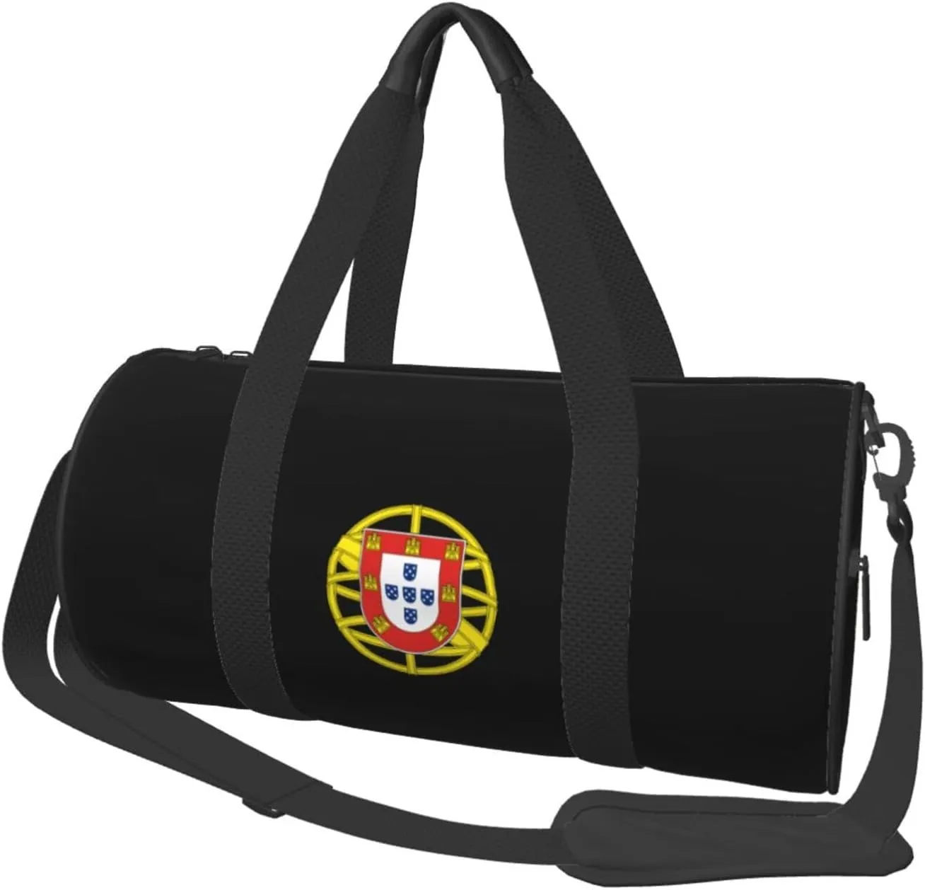 Coat of Arms of Portugal Convertible Garment Bag with Shoulder Strap, Carry on Garment Duffel Bag for Men Women - Rolling Foldable for Travel Luggage Bags (Black)