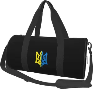 Coat of arms of Ukraine Convertible Garment Bag with Shoulder Strap, Carry on Garment Duffel Bag for Men Women - Rolling Foldable for Travel Luggage Bags (Black)