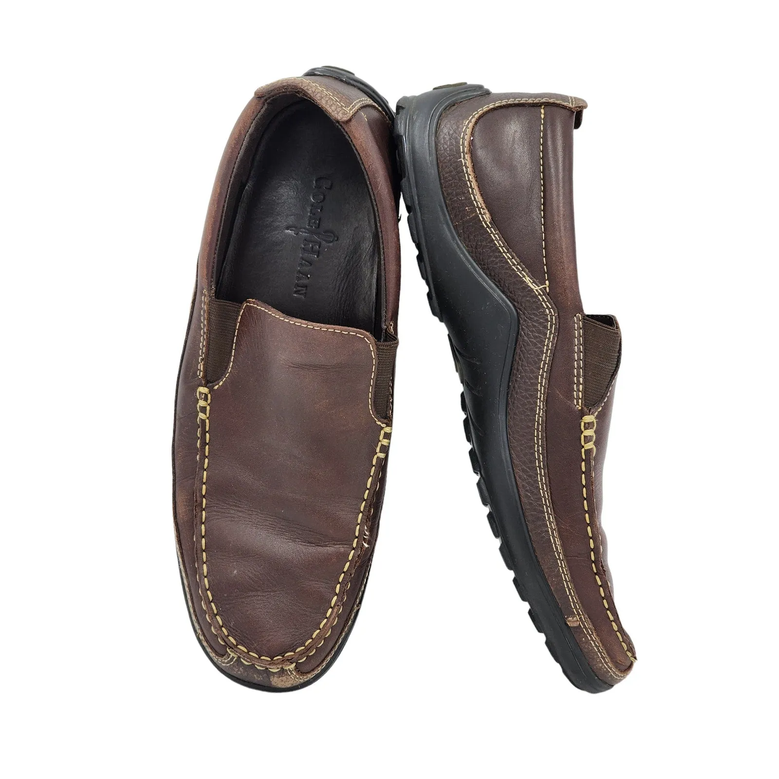 Cole Haan Shoes Loafers Mens Size 9M Brown Leather Slip On Loafers c04059