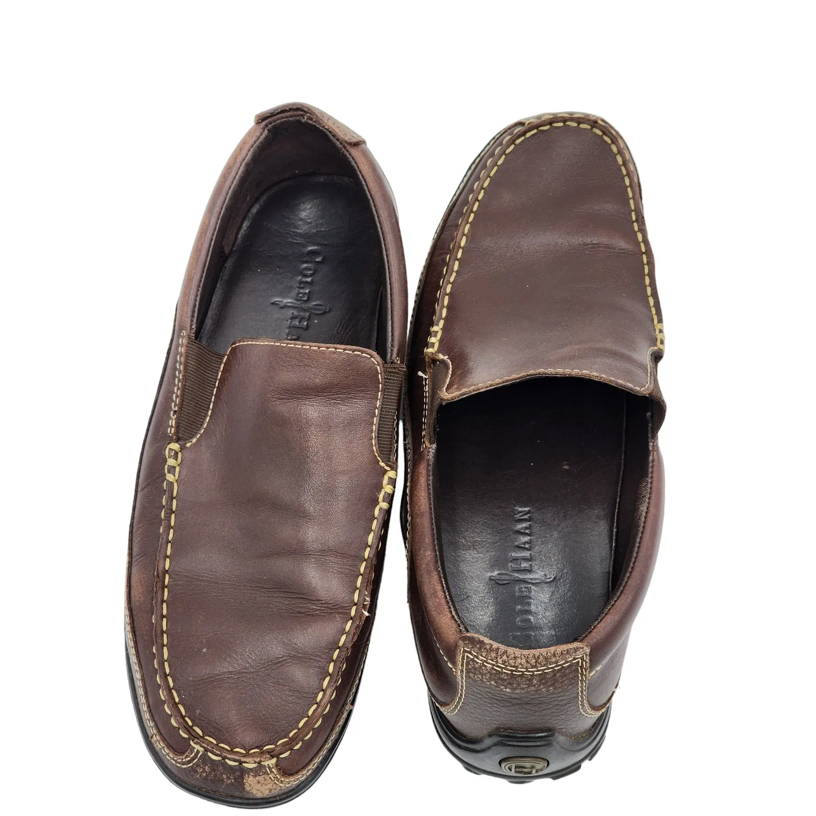 Cole Haan Shoes Loafers Mens Size 9M Brown Leather Slip On Loafers c04059