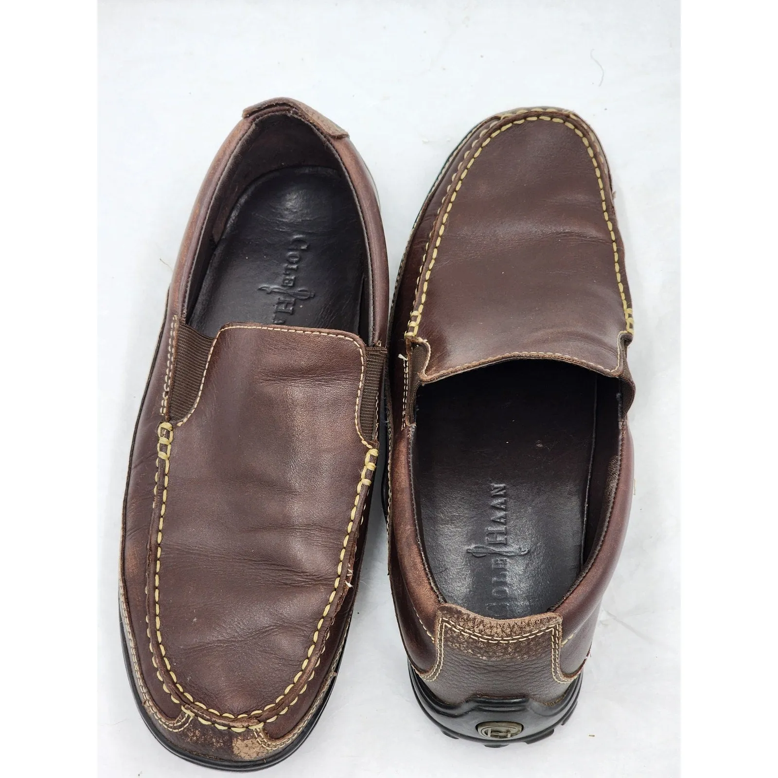 Cole Haan Shoes Loafers Mens Size 9M Brown Leather Slip On Loafers c04059