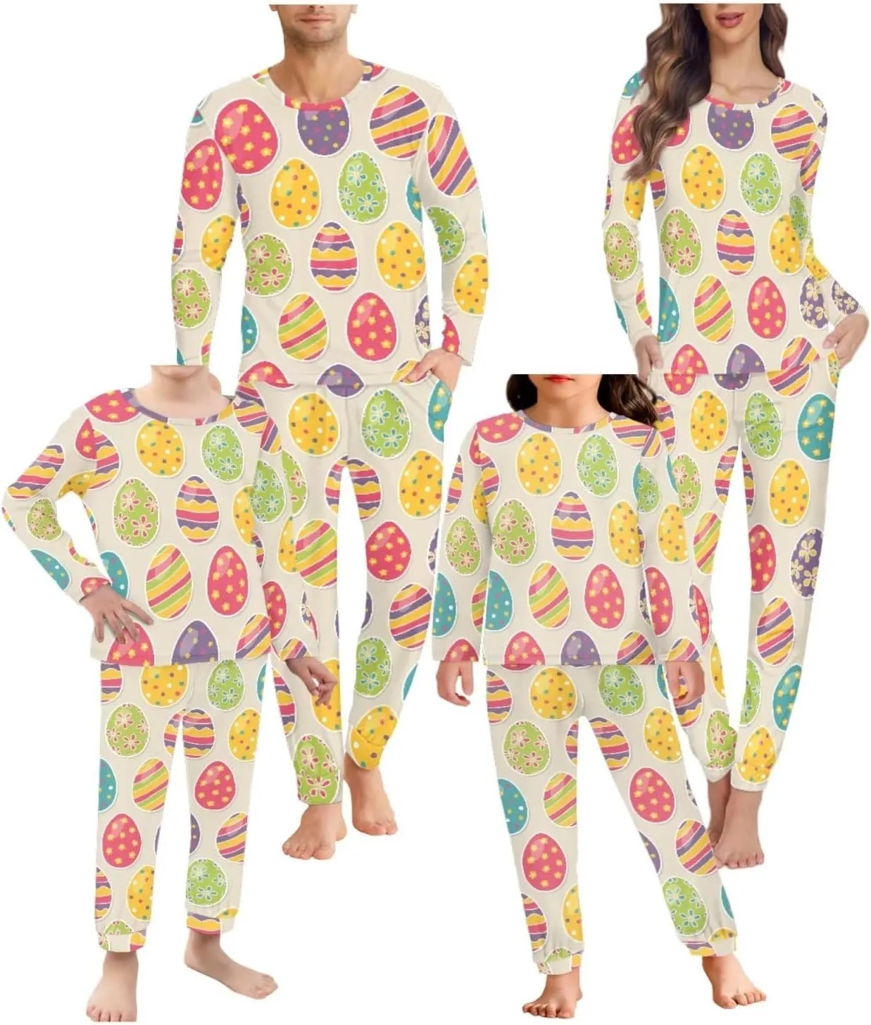 Coloranimal Family Matching Adult Pajamas Set with Pocket Sleepwear Tops and Pants