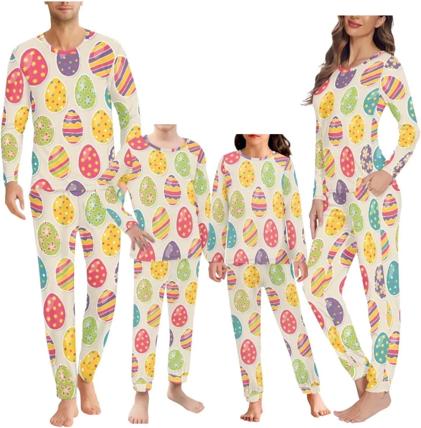 Coloranimal Family Matching Adult Pajamas Set with Pocket Sleepwear Tops and Pants