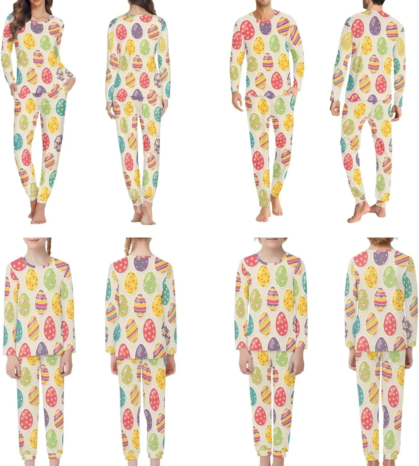 Coloranimal Family Matching Adult Pajamas Set with Pocket Sleepwear Tops and Pants