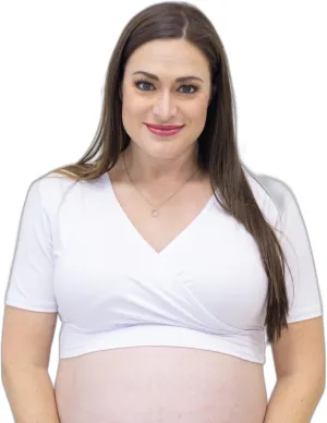 Crossover Bra Boyfriend Short Sleeve | Crop Tops for Women & Teens | XS - 6X
